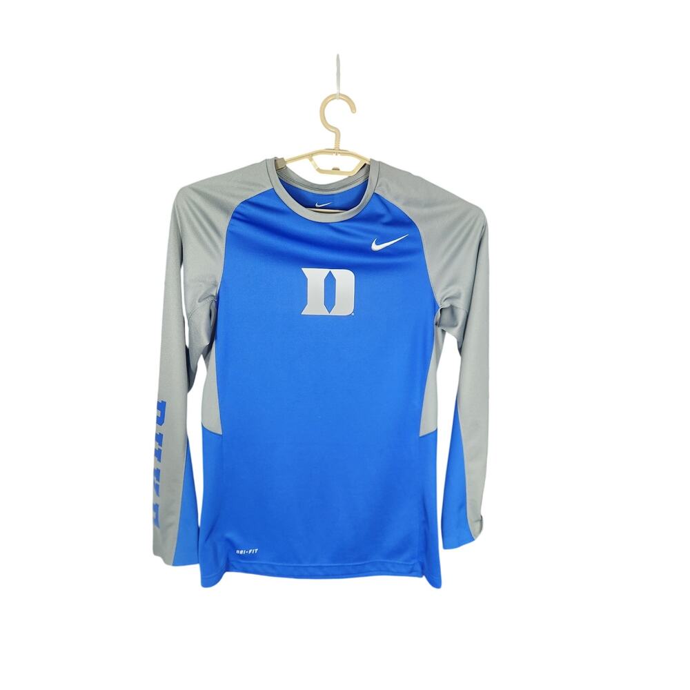 Nike Duke Blue Devils Royal Blue and Gray Long Sleeve Dri-FIT Shirt
